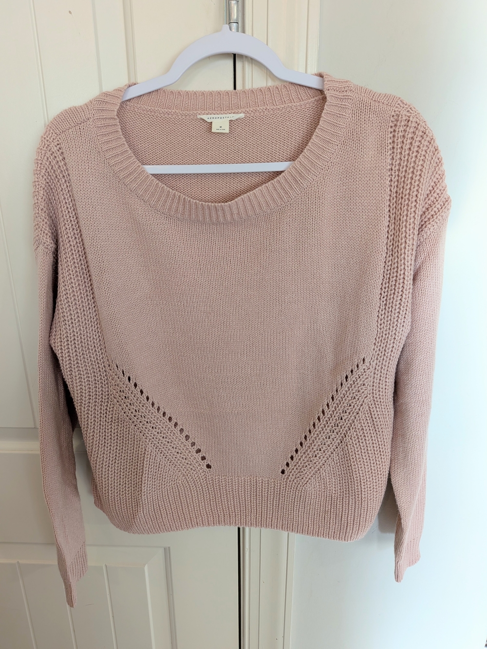 Aeropostale Dusty Rose Open Knit Sweater Medium